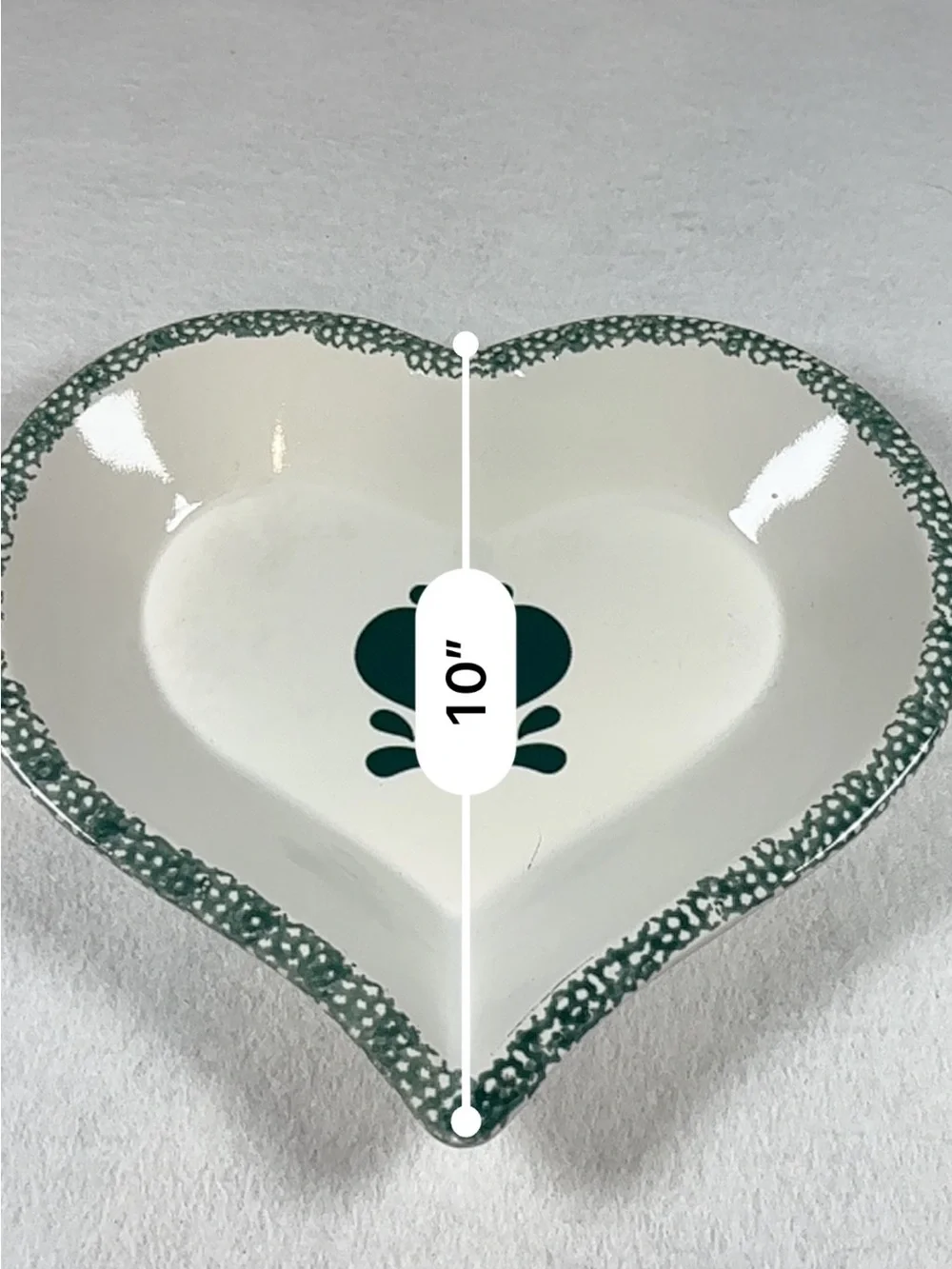 Heavy Heart-Shaped Stoneware Serving Bowl Platter | Primitive Country Farmhouse